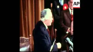 SYND 23 2 74 HAROLD WILSON, LEADER OF THE LABOUR PARTY, SPEECH
