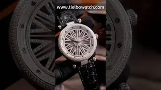 Where Luxury Meets Motion &ndash; All-Diamond Rotating Centerpiece Watch #crystal #luxury #swiss #quartz