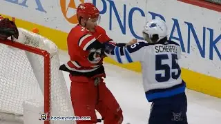 Mark Scheifele vs Brett Pesce Jan 21, 2020