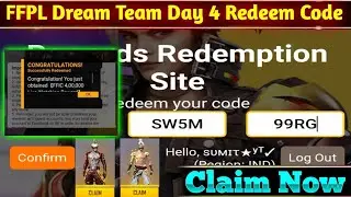 FFPL Day 4 Redeem Code 16 January | FFPL Dream Team Day 4 Redeem Code Free Fire|Ff Redeem Code Today