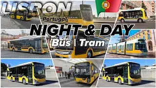 NIGHT & DAY BUS/ TRAM REVIEW || LISBON PORTUGAL #portugal #lisbon #lisboa #travel #bus #tram #trip