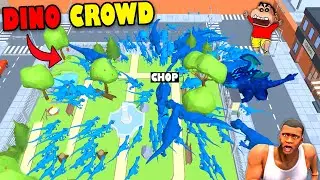 NOOB vs PRO vs HACKER in DINO CROWD with CHOP SHINCHAN and FRANKLIN