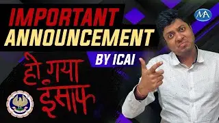Important Announcement by ICAI | Good news for CA Students | Mohit Agarwal