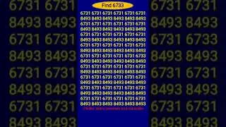 #Find number 6733 #shortsfeed #iqtest #genius #yt shorts #brain test #mind exercise #trending shorts