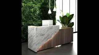 Reception Desk Front Desk Counter for Hotel Retail Store (1.2~2.4m) in Brown Wood Grain - M2 Retail