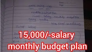 15,000/-salary monthly budget plan//#monthly budget #salary #savings #budget planning #moneysavings