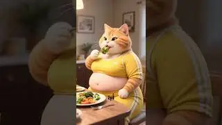 Chubby cat convert her body in slim feet cat😻#explore #funfactory