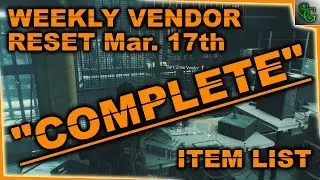 The Division Vendor Weekly Reset 3-17 
