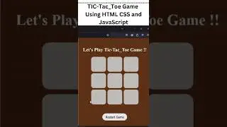 MASTER JavaScript with This Simple Tic Tac Toe Game |#coding #programming #webdevelopment #cse #js