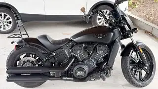 Indian Scout 2023 w/ Rinehart slip-on exhaust: sound comparison before and after