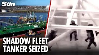 Moment US Marines abseil from chopper to seize ANOTHER shadow fleet tanker