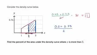 Math Statistics and probability - Worked example finding area under density curves