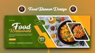 Food Banner Facebook Cover Design | illustrator Tutorial | Freelancer Sojib | Unix Creative Designer