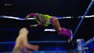 Diving Crossbody on Charlotte Flair