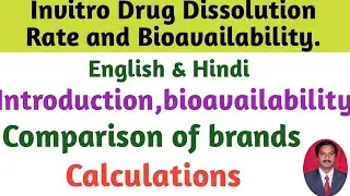 Invitro Drug Dissolution Rate and Bioavailability. English & Hindi. Dr. Srikanth.