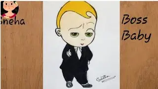 Boss Baby- How to draw Boss Baby.. বস বেবি অঙ্কন।  #Sneha_ArtandCraft_Academy