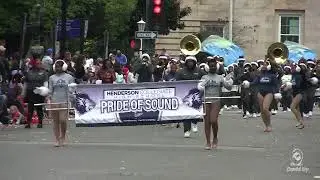 Henderson Collegiate High School Marching Band in the 2025 Raleigh Christmas Parade