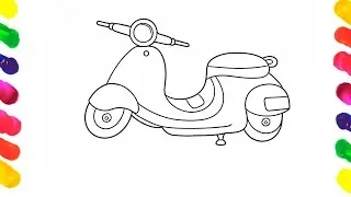 How to Draw and Paint a Scooter 🎨🛵 | Easy Drawing for Kids