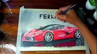 Realistic Ferrari Car Drawing Step by Step