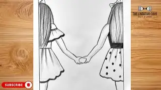 BFF Drawings Easy Step by Step | Best Friends Drawing | Pencil Drawing | Friendship Day Drawing