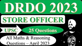 DRDO Store Officer Paper 2023 || DRDO Store Officer Maths and Reasoning Questions || #drdo