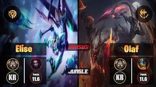 Challenger ELISE [Press the Attack] (Jungle) VS  OLAF - Challenger KR Patch 11.6