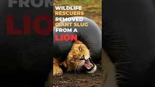 Wildlife Rescuers Safely Removing Giant Slug from a Lion #wildlife #animalrescue #wildliferescue