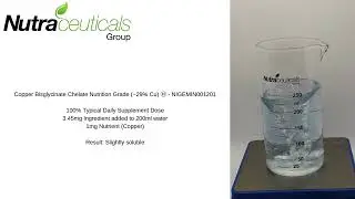 Copper Bisglycinate Chelate Nutrition Grade ~29% Cu Solubility Test