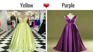 Yellow vs purple which one is your favorite|dresses shoes makeup nail bags fashion style|09|#shorts