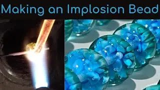 Lampwork Glass Bead making. Making an Implosion Bead. (long version)
