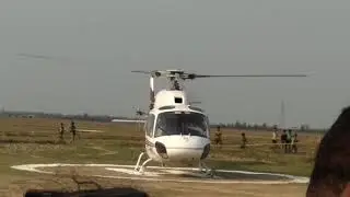 How the helicopter take off and DHARMENDRA PRADHAN IN THE HELICAPTER