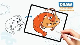 How to Draw Trippi Troppi Troppa Trippa | Kawaii Shrimp Cat Brainrot Drawing