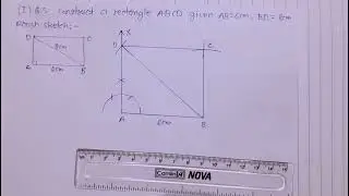 Construct a rectangle ABCD given AB=6cm, BD=8cm | construction of Quadrilaterals | @ntrsolutions
