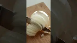 Cutting Glass Onion AI video #ai #cutting #asmr #satisfyingvideo  #relax  #fruitasmr #vegetableasmr