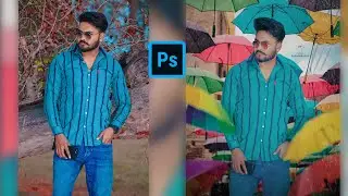Rain Photo Editing || Photoshop Rainy Monsoon Photo Editing || Umbrella Rain Photo Editing