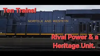 A Ten Train Day in Walton and Richwood, Kentucky  With Rival Power and a Heritage Unit.