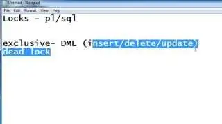 PL/SQL: Locks
