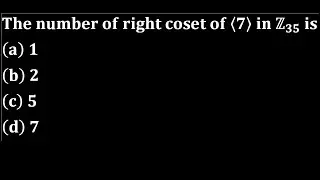 number of cosets in cyclic group