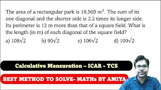 ICAR Mensuration | Super Important for CAT MBA Exam | The area of a rectangular park is 10,560