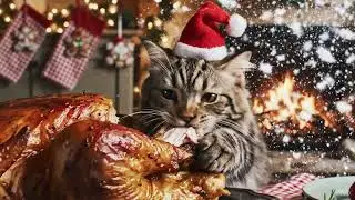 Cat Eats Turkey ASMR Video turkey leg mukbang AI 고양이가 칠면조를?! 🤣🍗 귀여움 + 충격 먹방 #cutecat #turkeyASMR