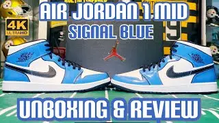 Air Jordan 1 Mid Signal синий | Распаковка и обзор