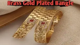 Brass gold plated bangles review|| Brass bangle||Gold plated flowers design 2Pcs Bangle Set #chudi