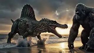 King Kong faces off against marine creatures. @The-world-of-ancient-animals