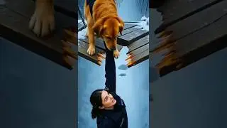 mummy doggy ne ladki ko girne se bacha liya