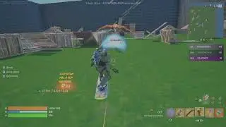 Insane trickshot with the hoverboard using the mythic goldfish in Fortnite