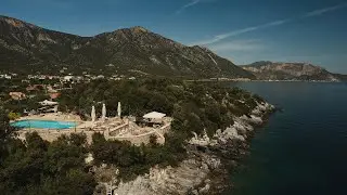 Relaxing Drone Views of Leondion, Greece | Coastal Serenity & Morning Greek Dance by the Pool