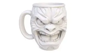 3D model of a monster mug for Halloween. Superhive, CGtrader, Cults3d (no sound)