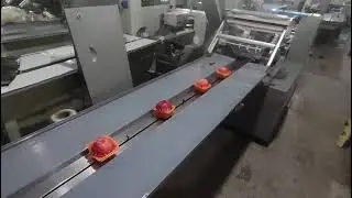 Apple packaging machine #flow wrap #continues packaging #date info coding #factory #Christmas Eve