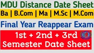 MDU Distance Date Sheet 2022 | Mdu distance final year reappear date sheet 2022 | mdu DDE date sheet