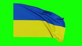 Ukraine Flag on Green Screen
